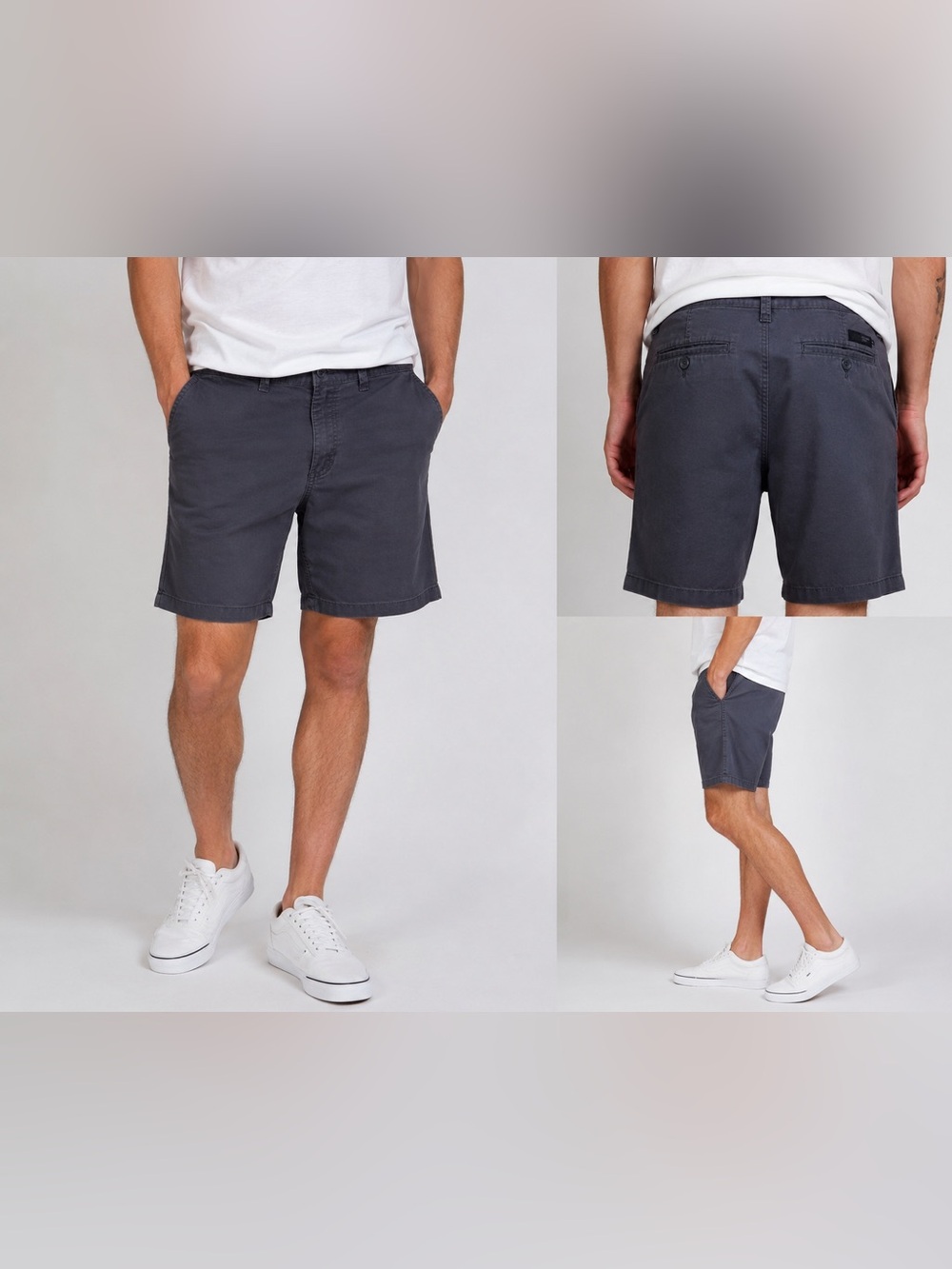 Vans Authentic Chino Shorts Men’s Size 34 Gray Relaxed Fit Stretch Casual Skate